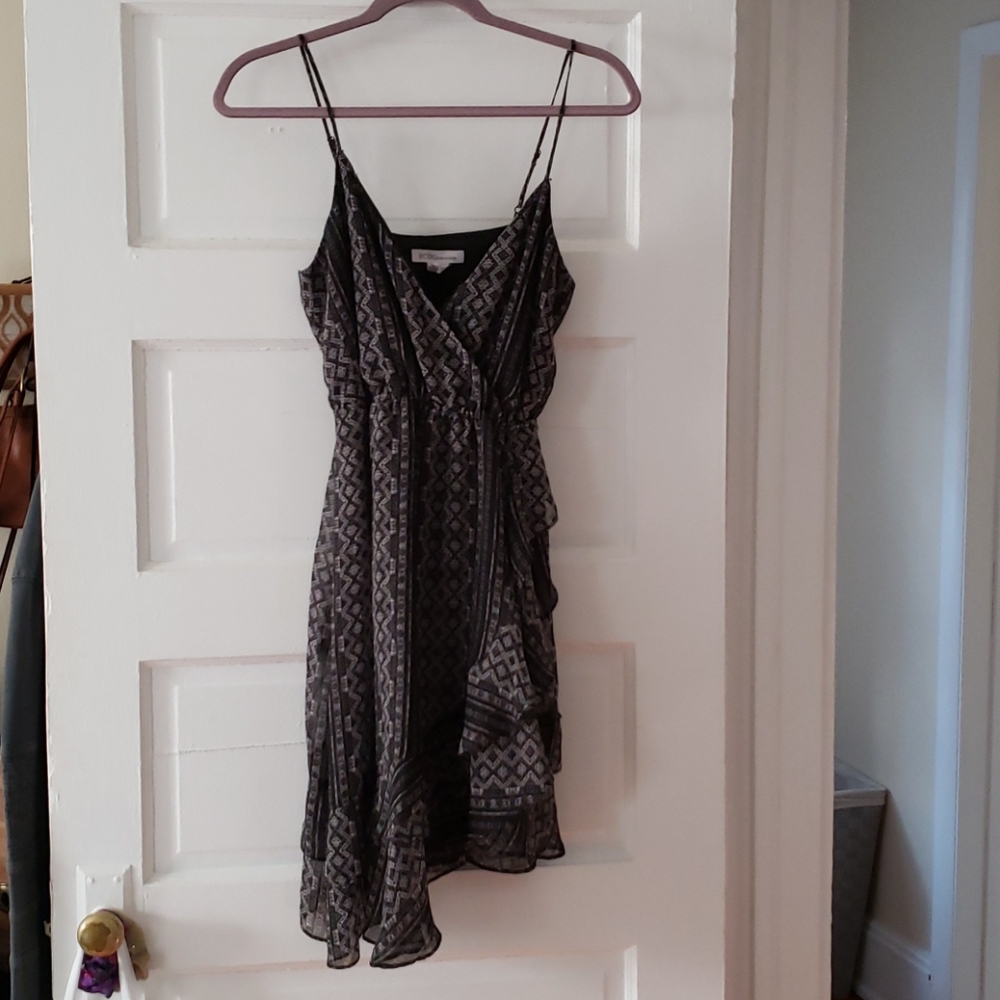 BCBG Black and White Ruffle Dress XS